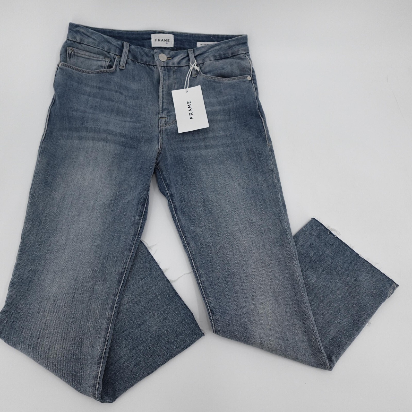 New Frame Le Crop Mini Boot Jeans Womens 32 Blue Mid Rise Crop Bootcut Stretch